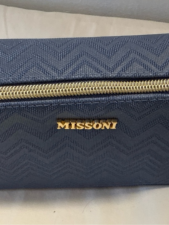 Missoni Other - Missoni Navy Zigzag Makeup Pouch with Gold Logo